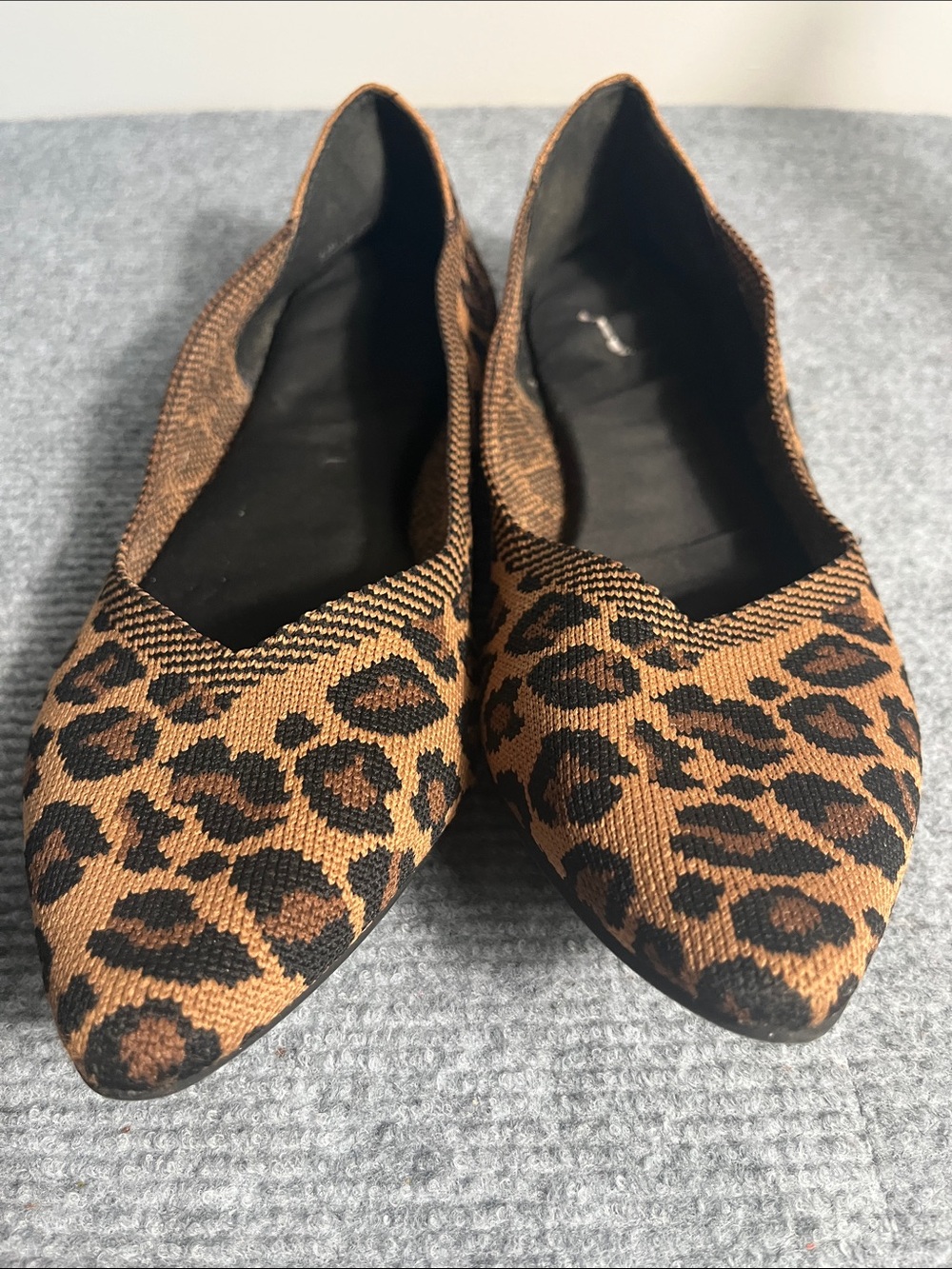 MIA Leopard Print Pointed Toe Flats - Brown & Black